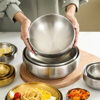 Bát Tô inox Hàn Quốc - bát mì HQ inox 2 lớp, cách nhiệt, màu trắng siêu nặng siêu bền, dùng cho mì lạnh, mì hải sản