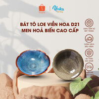Bát Tô Loe Viền Hoa  Cao Cấp  - Bát Tô Loe - Bát Tô Viền Hoa Xanh Đẳng Cấp D21xC9cm