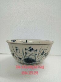 Bát tô phở gốm Gia Hưng Bát Tràng vẽ sen HL18075