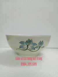 Bát tô phở gốm Gia Hưng Bát Tràng vẽ sen HD20075