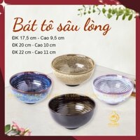 Bát tô sâu lòng gốm sứ Bát Tràng cao cấp, tô sứ có 4 màu chọn đẹp mắt