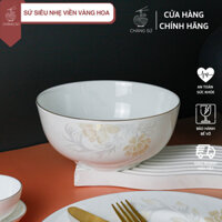Bát tô sứ kiểu Hàn Quốc viền vàng 12k hoa văn sứ siêu nhẹ - Sứ xương siêu nhẹ Minh Châu - Chàng Sứ BoneTH07kvh