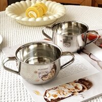 Bát trẻ em bằng thép không gỉ 304 Bộ đồ ăn cho bé có tay cầm Bát cơm gia đình Hoạt hình Bộ đồ ăn bổ sung