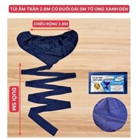 Bạt trùm vệ sinh máy lạnh âm trần cỡ lớn miệng rộng 2,8m, đuôi dài 5m, bạt tổ ong màu xanh đen loại tốt