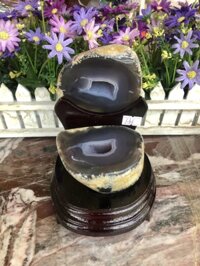 Bát Tụ Bảo đá mã não thô nguyên khối - Nặng 1,46 kg