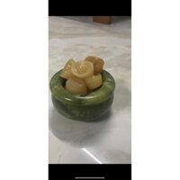 bát tụ bảo đá serpentine màu xanh 10cm