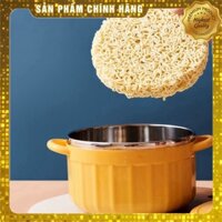 Bát úp mì - Bát ăn mì tôm inox 2 lớp cách nhiệt hình chiếc nồi có nắp đậy tặng kèm thìa 💖 LKY Mart