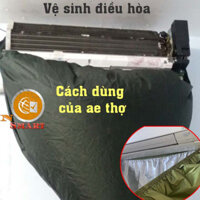 Bạt vệ sinh máy lạnh, vải dù cao cấp dài 3-5 mét miệng rộng 1.7m-2.1m - Áo bạt trùm rửa vệ sinh điều hòa