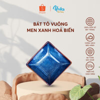 Bát vuông xanh sóng biển - Bát vuong - Tô Vuông Bát Tràng