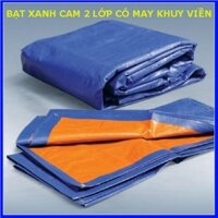 Bạt Xanh Cam Che Nắng Che Mưa, Bạt Che Phủ Che Nắng Mưa Che Hàng Hóa Đa Dụng Đã May Sẵn Viền Khuy (3 x 4M)