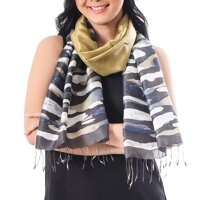 Batik silk scarf, Autumn Teak'
