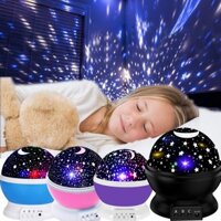 Bầu Trời Đầy Sao Đèn Máy Chiếu Xoay 360 ° Nhiều Màu Sắc Trăng Sao Bầu Trời Đêm Đèn LED Ánh Sáng Đèn Trang Trí Phòng Ngủ