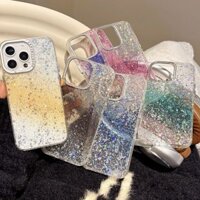 Bầu Trời Đầy Sao Trong Suốt IMD Lấp Lánh Kim Sa Lấp Lánh Ốp Lưng Điện Thoại Tương Thích Cho iPhone 16 15 14 Plus 13 12 11 Pro Max Trong Suốt Chống Sốc Cứng Full Cover