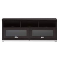 Baxton Studio Swindon Modern TV Stand with Glass Doors