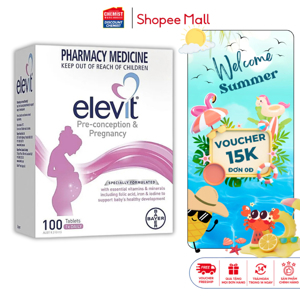 Viên uống bổ sung vitamin và khoáng chất cho phụ nữ mang thai Bayer Elevit 100 viên