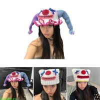Baysline Handmade Móc Vui Chú Hề Beanie Mũ Dành Cho Người Lớn Đáng Yêu Hoạt Hình Mũ Mùa Đông Thu Ngoài Trời Đầu Lâu Mũ Chống Gió