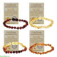 Baysline Vòng Tay Hổ Phách Tự Nhiên Nhiều Màu Bóng Đánh Bóng Vòng Chân Bé Hạt Cho Răng