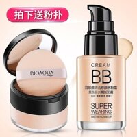 [Bb Cream + Bột cố định] Kem che khuyết điểm làm trắng kem BB Kem nền dưỡng ẩm Kiểm soát dầu Đệm chống thấm nước Kem BB Cream Face Cream [BB Cream + Phấn cố định] Kem che khuyết điểm làm trắng kem BB Cream Kem nền dưỡng ẩm Kiểm soát dầu Kem chống thấm nướ