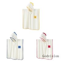 Bb Kiddie Áo choàng tắm có mũ trùm đầu Khăn tắm thoáng khí Lông cừu san hô Đồ bơi cho bé