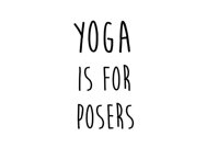 BB Marketing Yoga is for Posers Vinyl Decal, Wall, Car, Laptop - Blue - 50 inch