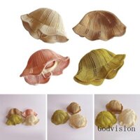 Bb Màu Trơn Beanie Người Cá Mũ Bé Gái Sóng Cạnh Tấm Che Nắng Ống Hút Bé Bonnet Thoáng Khí Tập Đi Mùa Hè Nón