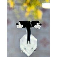 BB021 Khoen tai bạc 925 - Vương Miện - Xi Bạch Kim 2 lớp - Chống oxi hóa - Cao 8mm, ngang 8mm