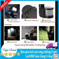 [Bb123] Đèn pha led cảm ứng chống trộm Led 10W Chống nước có điều chỉnh thời gian và sáng ngày đêm loại cao cấp