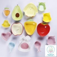 [Bb126] (Tặng Thìa) Bát Ăn Dặm Bát Gốm Sứ Cao Cấp Hình Thú,Hoa Quả Cho Bé GoodBabyvn