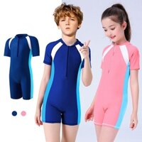 BBB Children's Swimsuit Boys and Girls One-piece Short Sleeved Sunscreen Professional Training Swimsuit