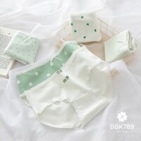 (BBK789) CD09 Set 5 Quần Chip Bé Gái mẫu Chấm Bi Xanh, Quần Lót Bé Gái 32-60kg, 100% Cotton