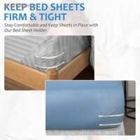 Bblue 4 Tấm Drap giường Kẹp cố định Vỏ giường Dây buộc Tấm chăn Dây giữ Kẹp Thiết bị cố định chống trượt vô hình Kẹp Drap giường.