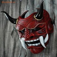 Bblue Ma Nhật Bản Hannya Mặt nạ hóa trang Halloween Prajna Mặt nạ nửa mặt Samurai.