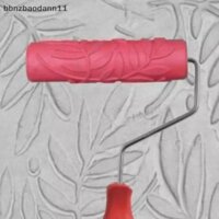 [Bbnzdd] Con lăn cao su họa tiết lá Con lăn sơn họa tiết dập nổi Trang trí nội thất BVAH