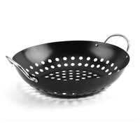 BBQ Plate Picnic sy Clean asting Baking Home Kitchen Hollowed Grill Pan Outdoor Camping und Cooking Tool With Handle Carbon Steel Non Stick