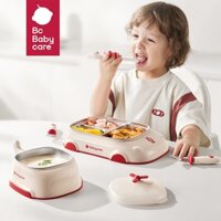 Bc Babycare Bát tập ăn dặm cho bé Bát ăn dặm chia ngăn Bộ bát đĩa thìa dĩa tập ăn Đũa tập gắp cho bé