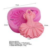 BC013 Khuôn silicone váy cưới đẹp, trang trí bánh fondant, công cụ fondant váy ballet