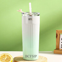 Bcf Màu Gradient 304 Thép không gỉ Ống Hút Cốc Nam Nữ Thời Trang Di Động Xe Cà Phê