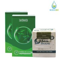 [BCS] Combo 2 Hộp Bao cao su TTC Three In Love Pepperminthộp 12 cái và 1 Tinh dầu TRÀM TRÀ MHT chai 10ml TTC