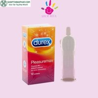 [bcs gai gân] HỘP 12 Bao cao su Durex Plesuremax – Gân gai nổi