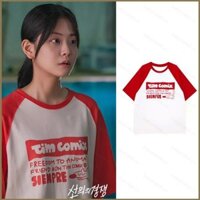 Bd4 Thân thiện với đối thủ Chung Su bin American retro xu hướng mới áo thun ngắn tay
