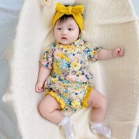 BD52 Bộ suit áo liền quần bé gái kiểu dáng trung hoa nhà Mama