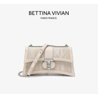 BE-3628R - Trắng. Túi xách nữ BETTINA VIVIAN thương hiệu HongKong chính hãng, thanh lịch, tôn khí chất. Fullbox