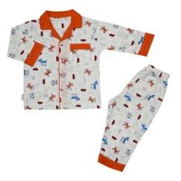 (bé 6-29kg) Bộ Pyjamas dài bé trai bông ngẫu nhiên BA0187 xanh Lam HELLO B&B - HELLO BB