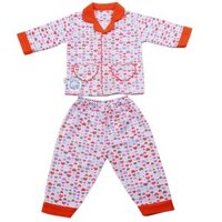 (bé 6-29kg) Bộ Pyjamas dài bé gái BA0263 Màu Cam HELLO B&B- HELLO BB