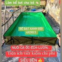 Bể bạt xanh đội nuôi cá - làm bể bơi cho bé kích thước 4x2x0,5 ( tặng van xả nước )