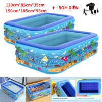 Bể Bơi Bơm Hơi Gia Đình Lớn Bể Bơi Người Lớn Trẻ Em Bể Bơi Cho Trẻ Em Bé Bồn Tắm Mùa Hè Nước Ngoài Trời