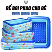 Bể bơi cho bé, hồ bơi trẻ em loại dày hình chữ nhật tặng keo vá 1m2, 1m3, 1m5, 1m8, 2m1 2 tầng, 3 tầng