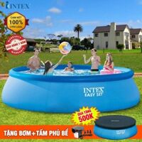Bể bơi gia đình tròn cổ bơm hơi đường kính 3m96 INTEX 28143