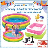 Bể Bơi Intex Tròn - Vuông Cầu Vồng 2 - 3 - 4 Tầng Cao Cấp Kích Thước 86cm-1m14-1m47-1m68 Thiết Kế 2 Lớp Đáy Chống trượt