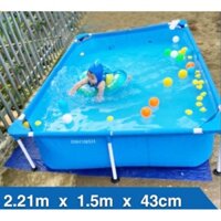 Bể bơi khung kim loại Bestway 56405, tặng kèm 2 khẩu súng nước, bóng nhiều màu